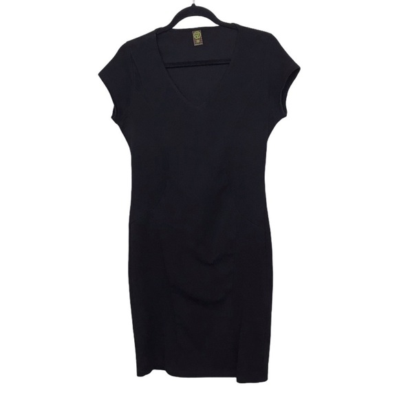 24/7 Comfort Black Short Sleeve Shift Dress - Picture 1 of 11